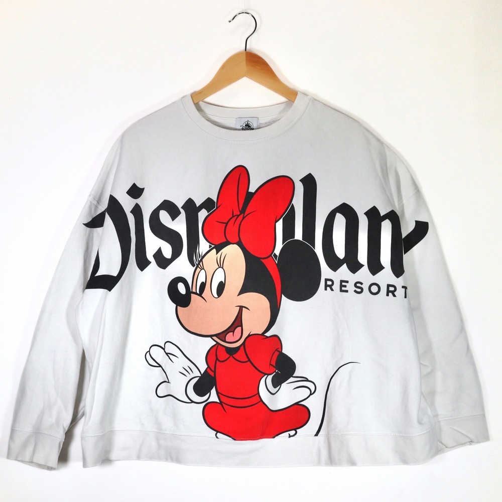Disney Sweatshirt Womens 2X White Minnie Mouse Disneyland Resort Spirit Jersey
